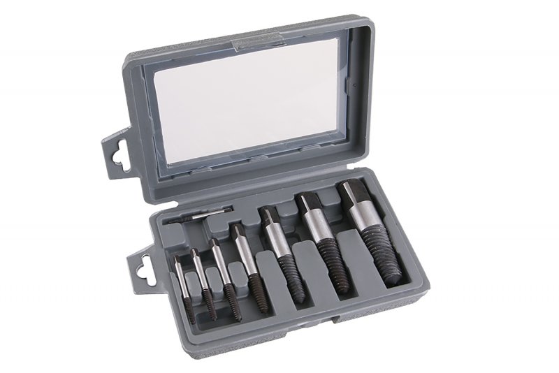 Skrueudtrækker sæt 8 stk CrMo, til knækkede skruer