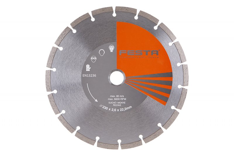 Diamantklinge 230 mm segmenteret, til beton