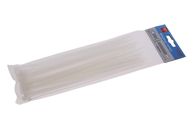 Kabelbindere 250x4,8mm 50 stk Hvid