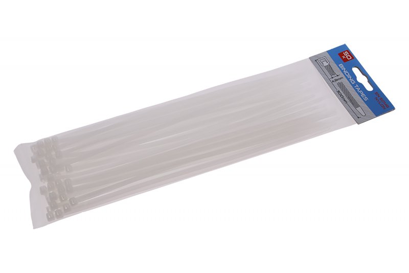 Kabelbindere 300x4,8mm 50 stk Hvid