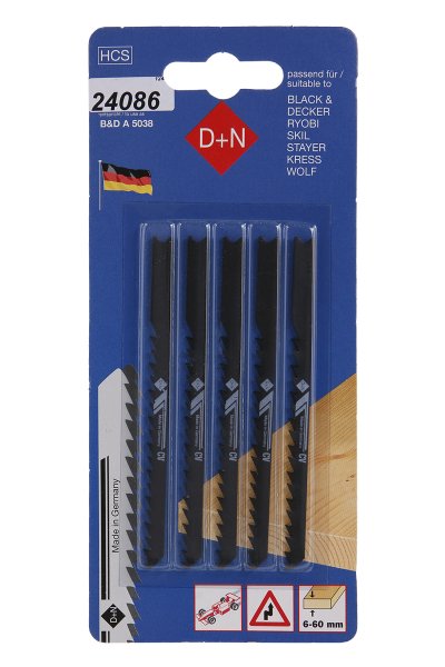 Stiksav B&D 5 stk 75mm/1,3mm,HCS,4mm