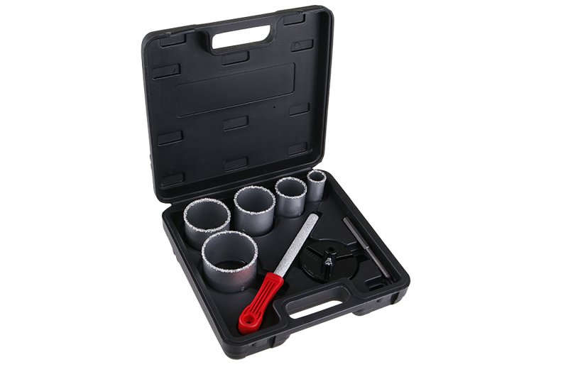 Hulsavsæt til fliser 8 dele med hårdmetalklinge (3383 mm)