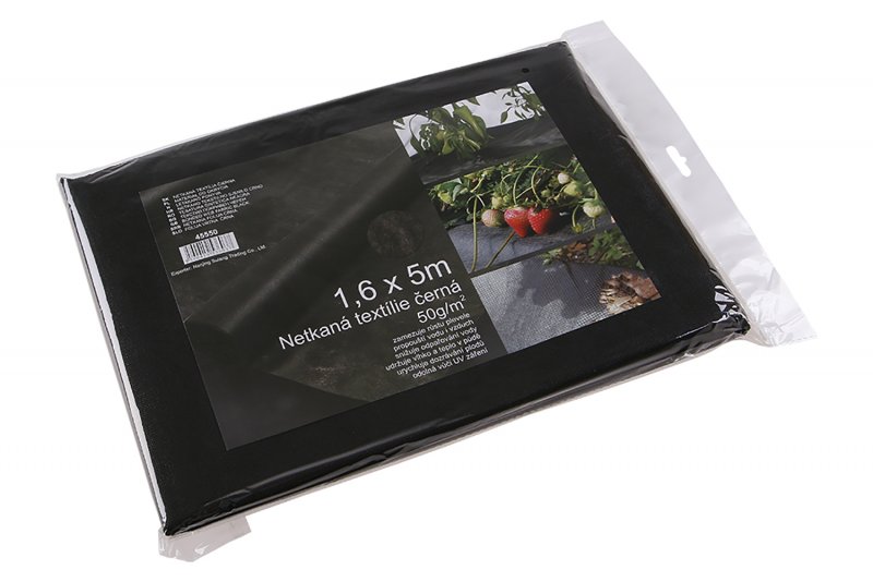 Bonded web stof 1,6x5m sort 50g/m2